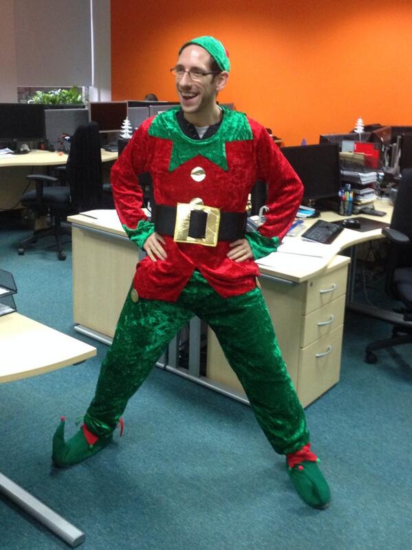 Beth__Marie's tweet photo. The @BrightsourceUK Christmas party has started already. #Brightmas #elf Oh Phil! http://t.co/AN3MD4MtzA