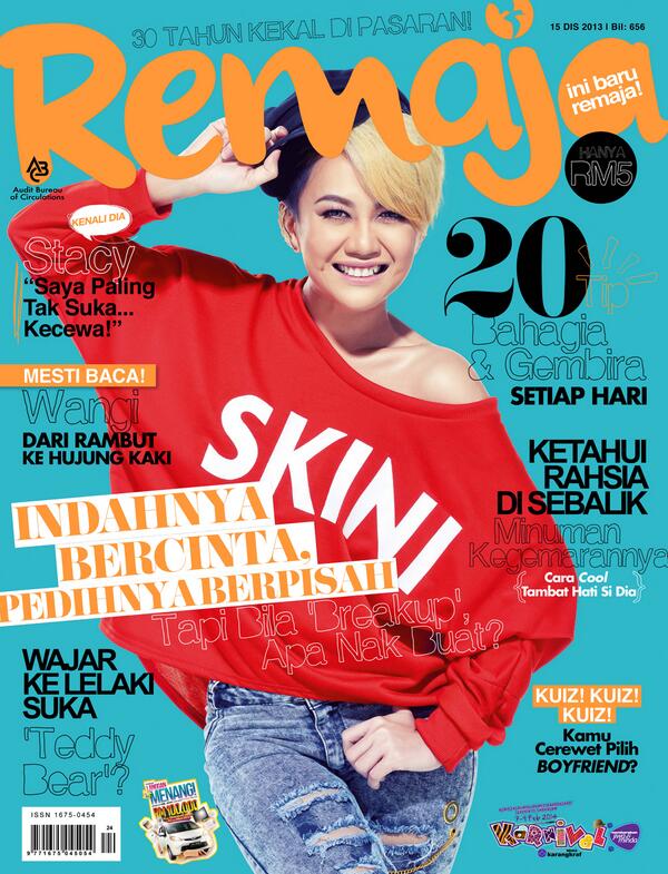 Tadaaaaaa! Korang dah dapatkan majalah keluaran 15 December 2013 yang menampilkan @Stacy_Angie sebagai cover girl ?