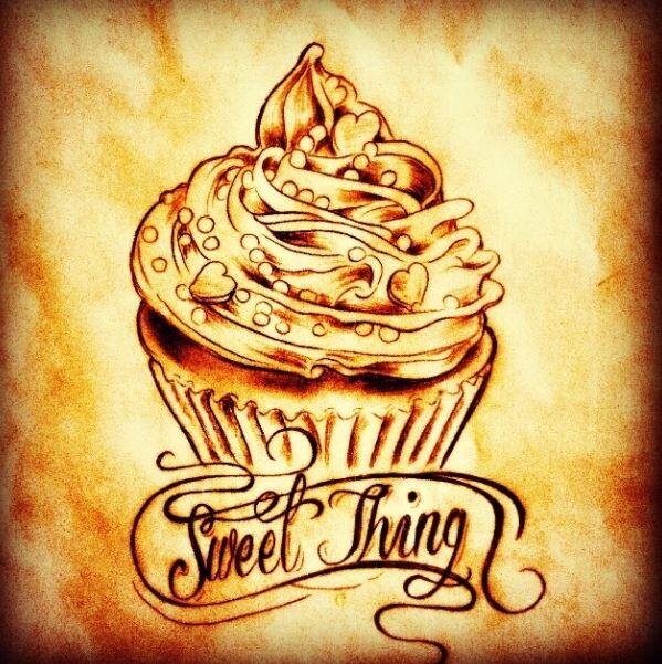 nudebuddha's tweet photo. Pretty "Sweet" #sketch from Jsin! #cupcake #tattoo http://t.co/h1FDQREJ8o