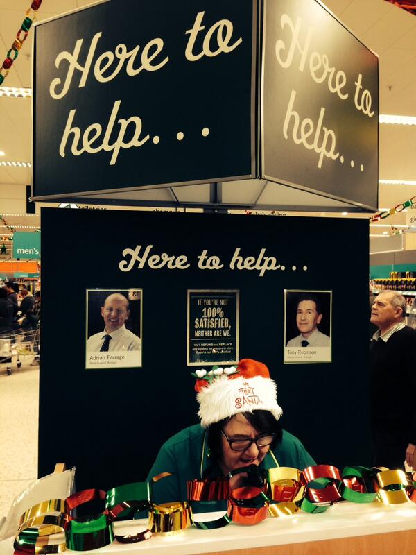 Morrisons's tweet photo. #BigBagBack's star Christine singing Christmas jingles in our Killingworth store! :) With #Hattitude of course... http://t.co/gkISnbSC98
