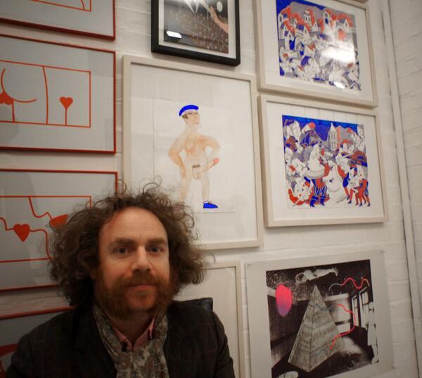 slackalicefilms's tweet photo. #robbertrubbish thinks hard about the upcoming #legun and friends exhibition #spaceisdeep @DanielBlauLtd http://t.co/tPe3eNYFny