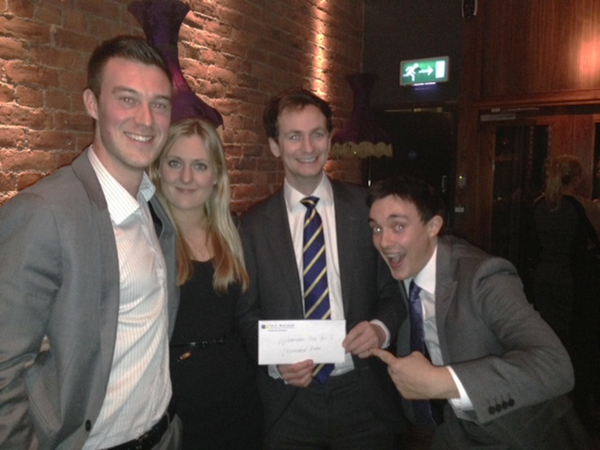 ShineNetworking's tweet photo. The @MuckleLLP team collecting a raffle prize on behalf of a colleague - looking pretty excited there guys! http://t.co/JPcfGc4mcX