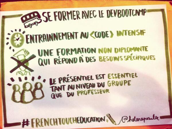 helenepouille's tweet image. #frenchtoucheducation #devbootcamp @Lewagonparis : du code intensif avec un accent sur les besoins et le présentiel