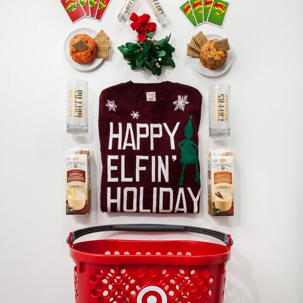 Target's tweet image. Toss on the ugly sweater and make a #TargetRun for your holiday party have-to-haves. tgt.biz/JbJmcq