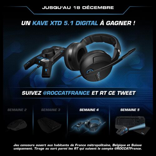 ROCCATFrance's tweet photo. Semaine 4 : Follow @ROCCATFrance + RT pour tenter de remporter un casque Kave XTD 5.1 Digital ! - #ROCCAT #Gaming http://t.co/76Z9Ghij70