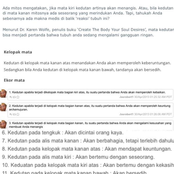 Kedutan Di Kelopak Mata Bawah Kanan - Berbagai Mata