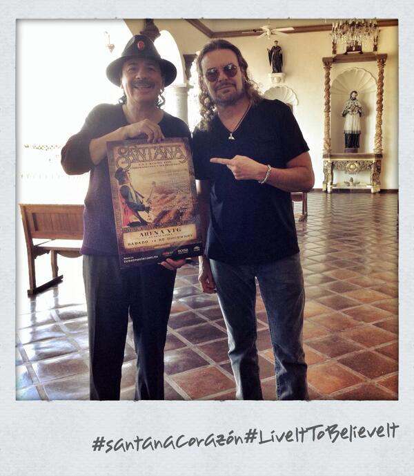 SantanaCarlos's tweet photo. With Fher from @manaoficial yesterday in Mexico! #SantanaCorazón #liveittobelieveit http://t.co/ujq3nqFwfk