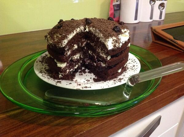 NikkiTaylorCox's tweet photo. My home made birthday cake, de-lic-ious! Glad I'm not watch my figure currently... http://t.co/noL9390L8O