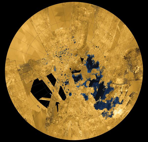 New view! Most detailed image mosaic of Titan’s lakes to date: go.nasa.gov/1duc1mC