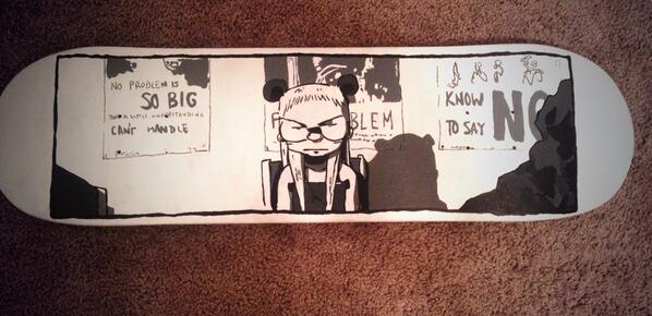 Here's a look at a custom #IKillGiants skateboard I painted @JoeKellyMOA