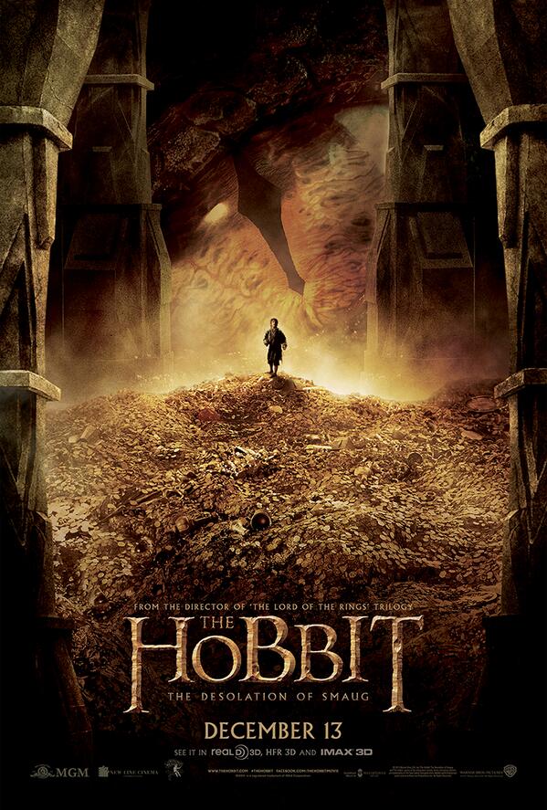 TheHobbitMovie's tweet photo. "There is nowhere to hide…" New poster for #TheHobbit: The Desolation of Smaug – in theaters this weekend! http://t.co/QOw3hqadfY