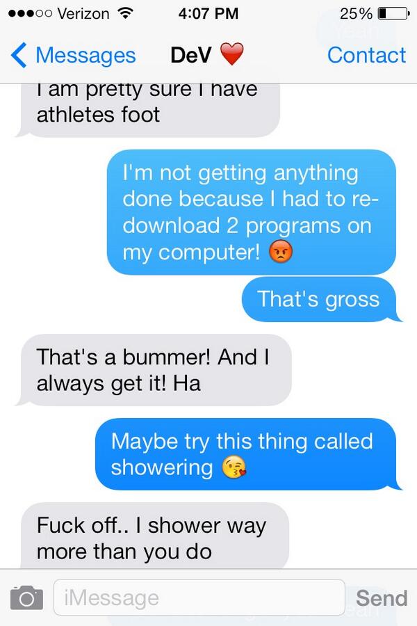 MattTuttle93's tweet image. Typical convo w/ @DeVineyHanten ... #overreactmuch?