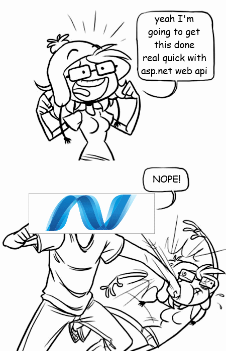 MotoWilliams's tweet image. Me and #aspnetwebapi every time