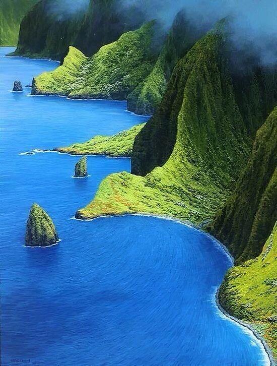 NationalGeograC's tweet photo. Molokai, Niebla sobre las montañas, Hawaii. Sé que algún día iré ahí. http://t.co/HlZ288cPJY