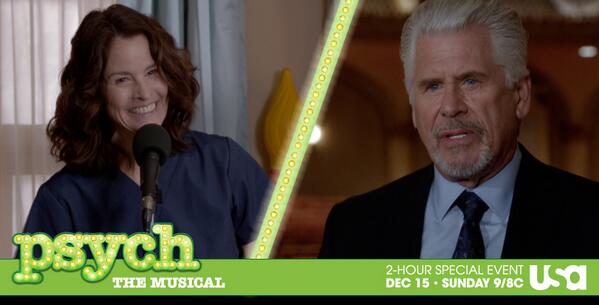 Santa Babs's fave serial killer is back! Ally Sheedy &amp; Barry Bostwick guest star on #PsychTheMusical, Sunday at 9/8c.