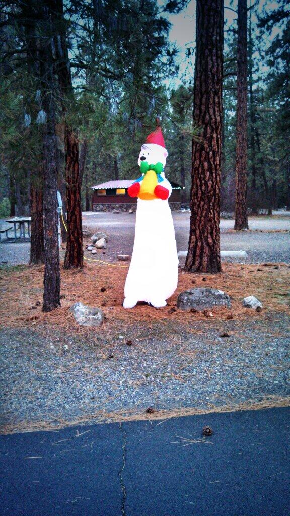 The welcome bear at #winterwonderland. Come see the rest tonight #Spokane