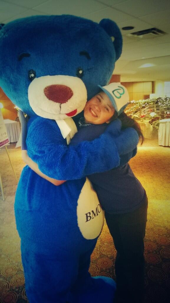 TheBluebacks's tweet photo. Maria and the Bmo bear! http://t.co/RPIZZiMhp1