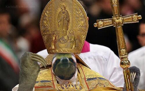 MorphSloth's tweet image. Pope Sloth