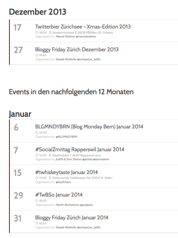 schon ganz schön was los, im dezember und januar … SocialBeer.ch