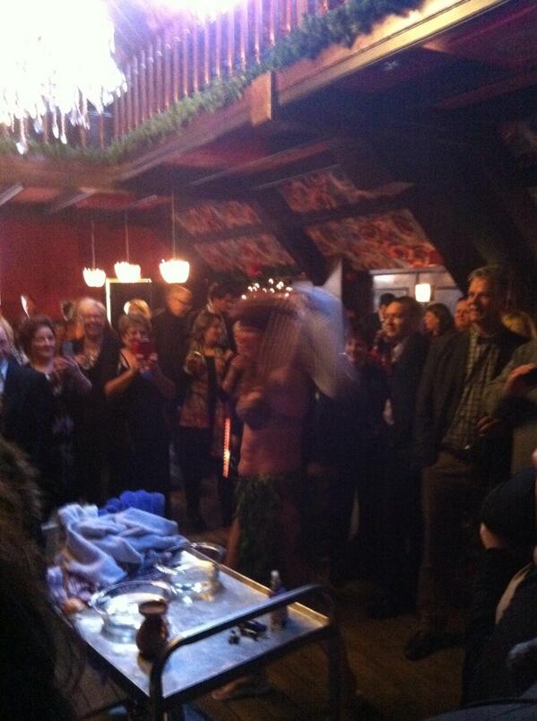 Zelfs een live aufguss op de receptie! Haha!