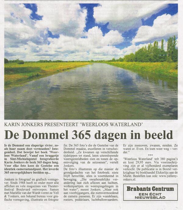 En een mooi artikel in de krant 'Brabants Centrum' over mijn boek 'Weerloos Waterland'.