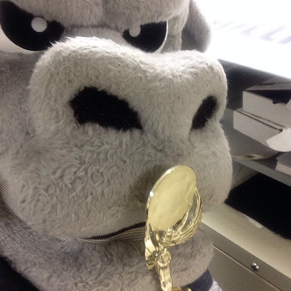 USouthFlorida's tweet photo. Kiss a trophy to help @RockyTheUSFBull win the #MascotChallenge trophy! Post with #CapitalOneBull. http://t.co/wpfd1sDOso
