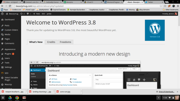 quantulator's tweet photo. New @WordPress admin panel upgrade with 3.8 upgrade. Looks like the 90s! #retro #vintage #idontmind http://t.co/fJ6kD1bNHc