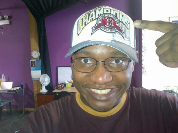 Jeremy_Horn's tweet photo. Here's me rocking my #Boston @RedSox #WorldSeriesChamps cap from @NewEraChicago. #BostonStrong http://t.co/APQNnHuLwX