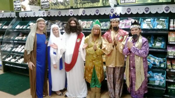 3 wise men/women, a shepherd, the Virgin Mary and the Son of God himself. #dreamteam #group9