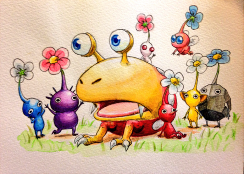 TheBulborb's tweet image. I think that @KirbyBulborb haves a great time with his Pikmin friends.
