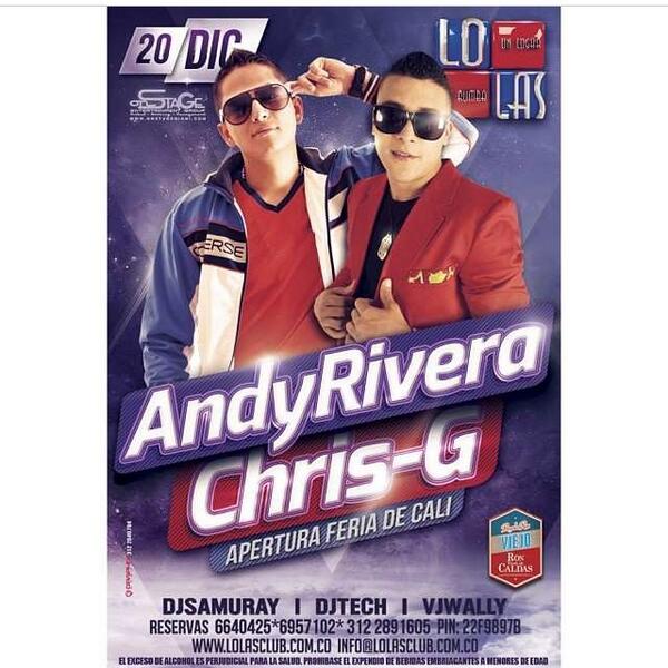 Quieres ganar una entrada para ir a ver a #ChrisGFlowMusic y #AndyRivera en lolas? Pendientes!