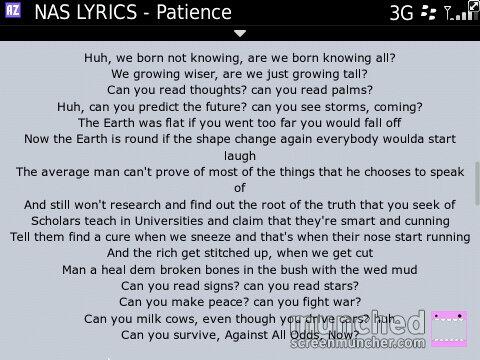 Patience By Nas Lyrics - Colaboratory