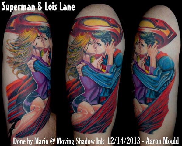 TattooPin's tweet photo. Aaron Moulds - Superman Lois Lane Tattoo!! -  - http://t.co/mXUexomsSh http://t.co/5wru5dMtjY