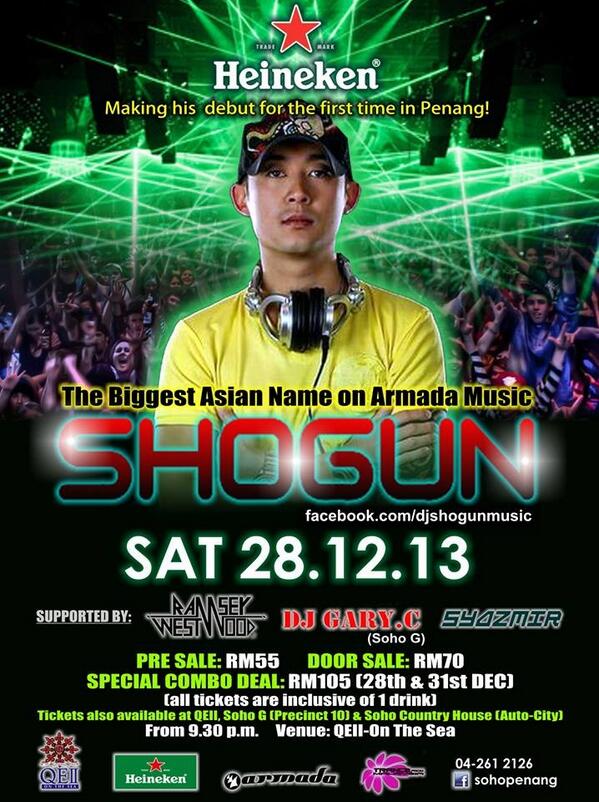 TranceFromMsia's tweet photo. @shogunmusic on 28th dec at QEII penang get your tix now! visit our FB for more info on tix http://t.co/o8Tp3Oegtx http://t.co/vhOBT5LGzU
