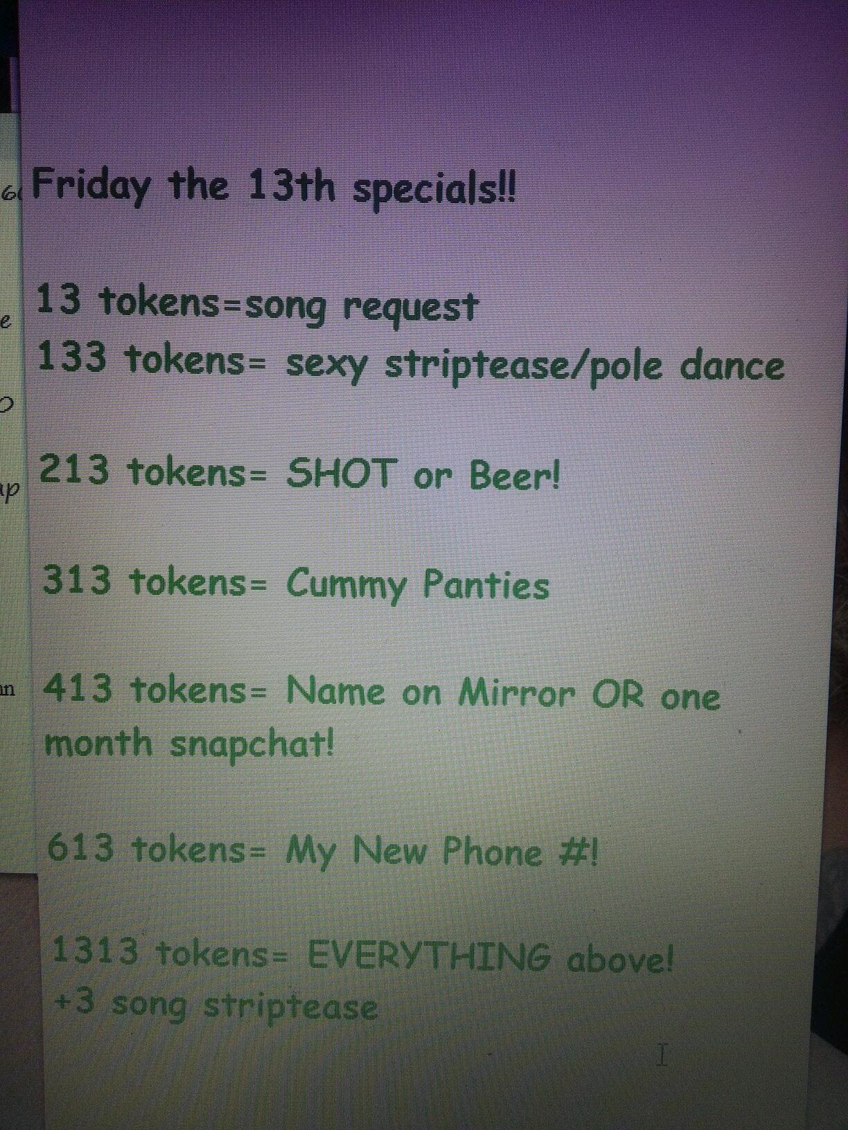 MFC Friday the 13th specials for tonite! The fun starts at 10pm EST!! Can go ahead n tip offline too! http://t.co/PMXicbIMuB