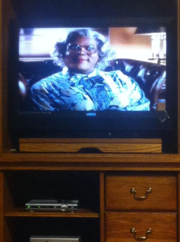 K_D_Miller's tweet photo. Watching Madea with my family too!!😂 I might have a slight obsession!!😁 @Lkhatch http://t.co/mbQGqFdwjw
