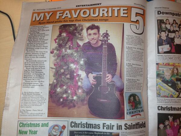 GizAHandAtXmas's tweet photo. The Mourne Observer asked me my Top 5 Xmas songs, what do you think topped the list? ;) http://t.co/jjbSL4Fzcx