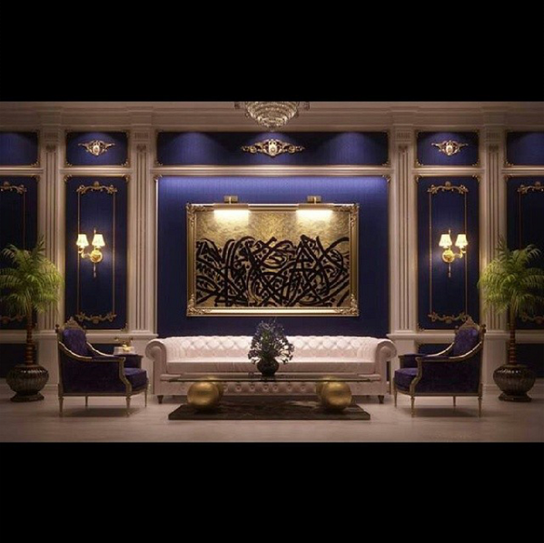 تصميم كلاسك يتميز بالفخامه ... جمال الازرق والابيض