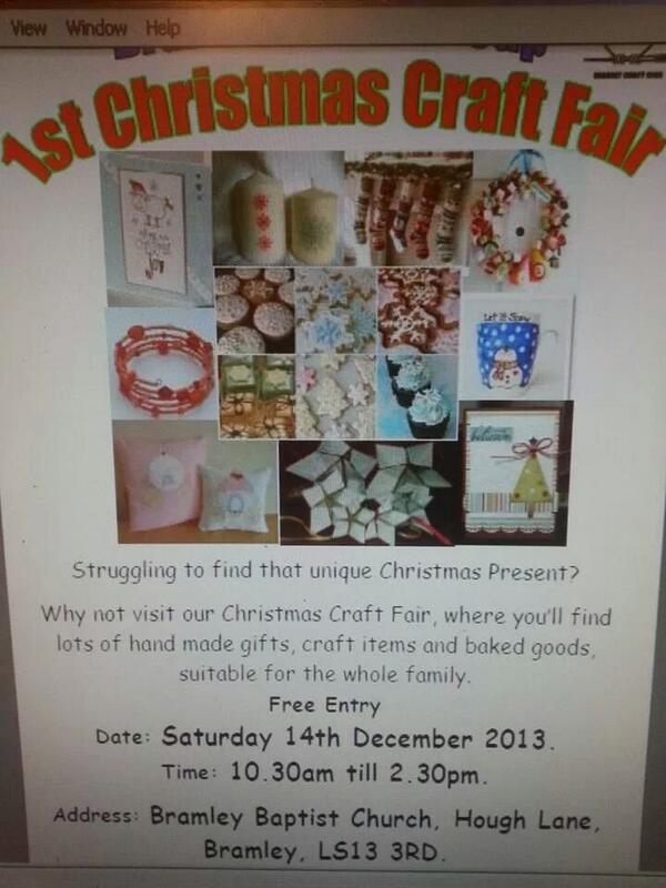 LS13CraftGrp's tweet photo. Bramley CRAFT and gift fair today, grab some special Christmas pressies #ilovels #Leeds #leedsinspired #kirkstall http://t.co/41qOOX4lxZ