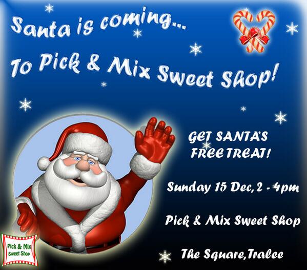 picknmixsweet's tweet image. Tomorrow is the big day! Santa will be in Pick &amp;amp; Mix from 2 - 4pm, he has a treat for everyone! See you on Sunday!
