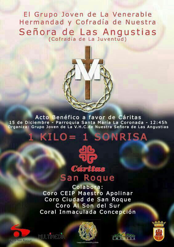 angustiassroque's tweet photo. "1KILO = 1SONRISA", domingo 15 de Diciembre, 12.45h (Parroquia Sª Mª Coronada) @_Caritas @GJ_Angustias #1KILO1SONRISA http://t.co/Oa08aMRBzC
