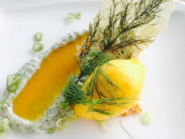 A dessert study in peach and fennel at <a href="/springfontEats/">Springfontein Eats</a> in Stanford.