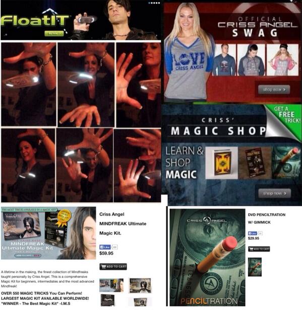 SunnyBeLIEve's tweet image. “@CrissAngel: Give The Gift Of Magic Go To CrissAngel.com”
#FloatIT #MagicKit #Penciltration #Swag &amp;amp; more:)