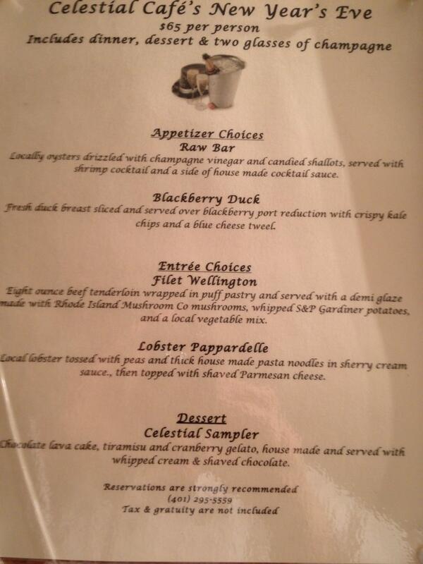 celestialcafeRI's tweet photo. New Year's Eve menu http://t.co/ZSt1Cxe286