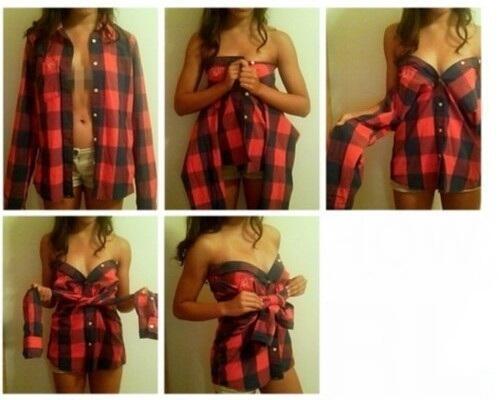 Ideas Creativas ☯ on Twitter: "Chicas os dejo una idea de como llevar una camisa de hombre a modo vestido. http://t.co/iVDNHx0YCz" /