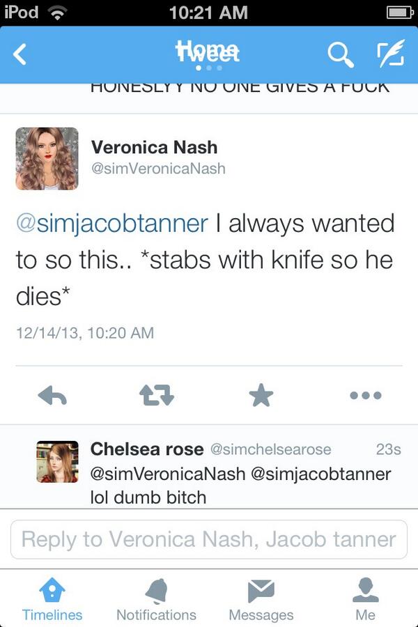 simchelsearose's tweet photo. Someone has anger problems! She thinks she can stab my little boy she needs counseling 😂 http://t.co/23xSVdI5bd