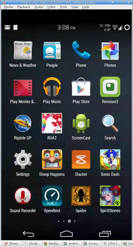 0xD34D's tweet image. Streaming my device display via RTSP (just like a ip camera). #WIP