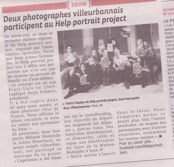 HelpPortraitLYS's tweet image. In the Lyon&apos;s newspapers !