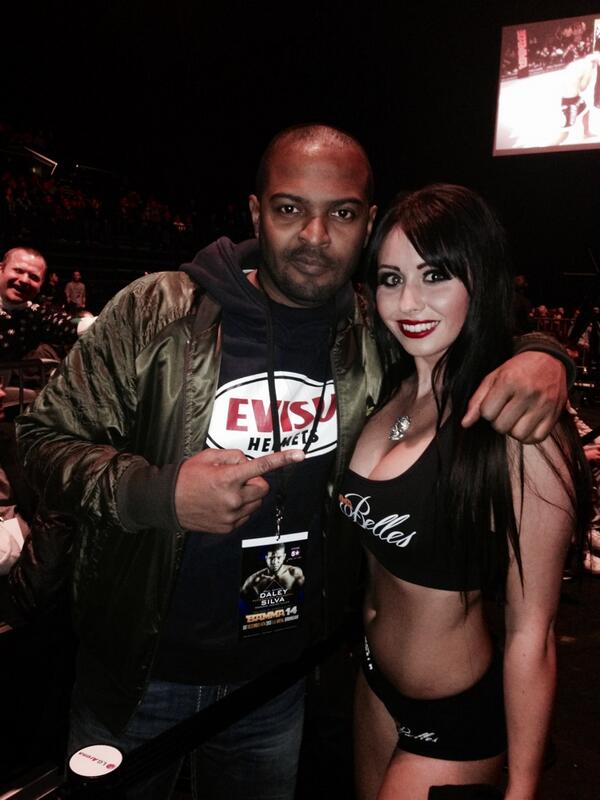 NoelClarke's tweet photo. With my main girl @LittleGeorgieG at @BAMMAUK #BAMMA14 put me in a triangle choke girl. : ) http://t.co/7M57kOviy4