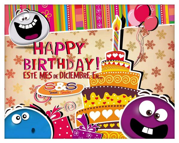 sweetandsnacks's tweet photo. MUCHAS FELICIDADES A TODAS LAS PERSONAS QUE CUMPLEN AÑOS EN DICIEMBRE, SWEET LES DESEA LO MEJOR!!! http://t.co/PA8yHa4k4u
